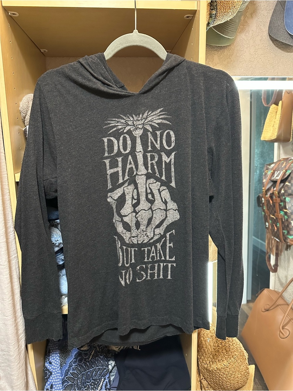 Do No Harm Black Graphic Hoodie - Casual Women's Hooded Top